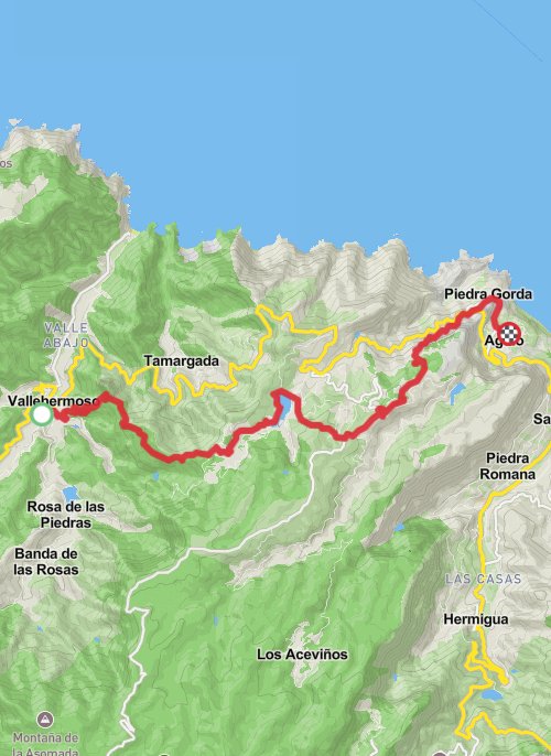 Vallehermoso to Agulo mobile static map