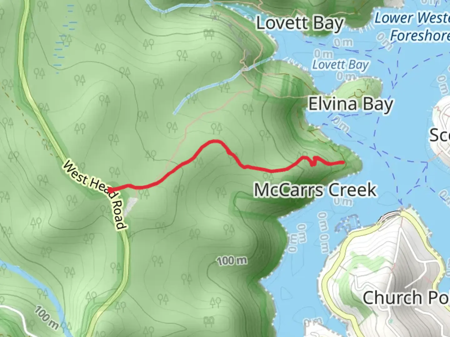 An image depicting the trail Elvina Trail and its surrounding area.