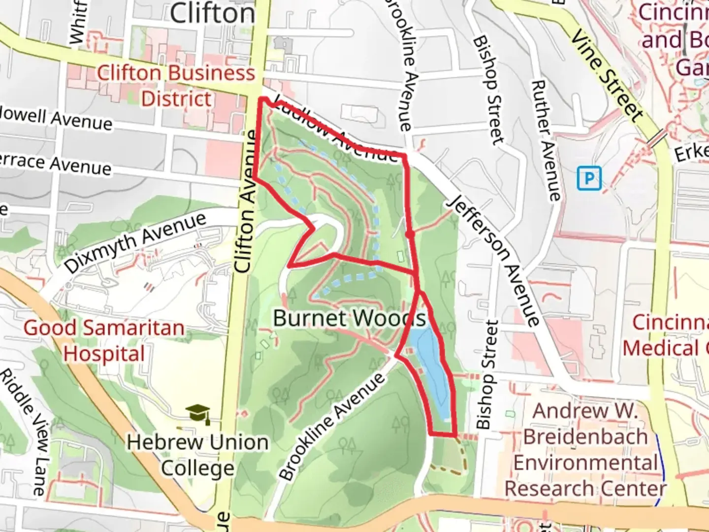 An image depicting the trail Burnts Woods Pond Loop and its surrounding area.