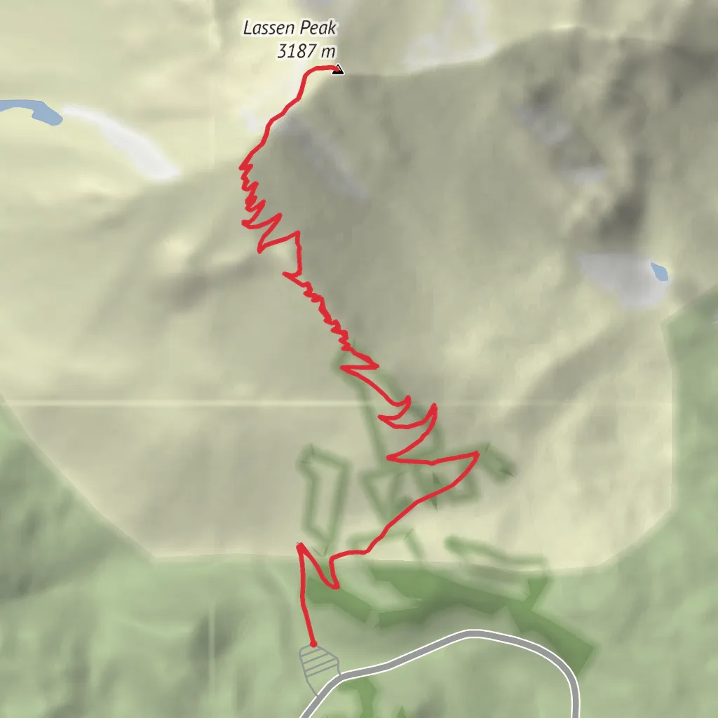 Lassen Peak Trail mobile static map
