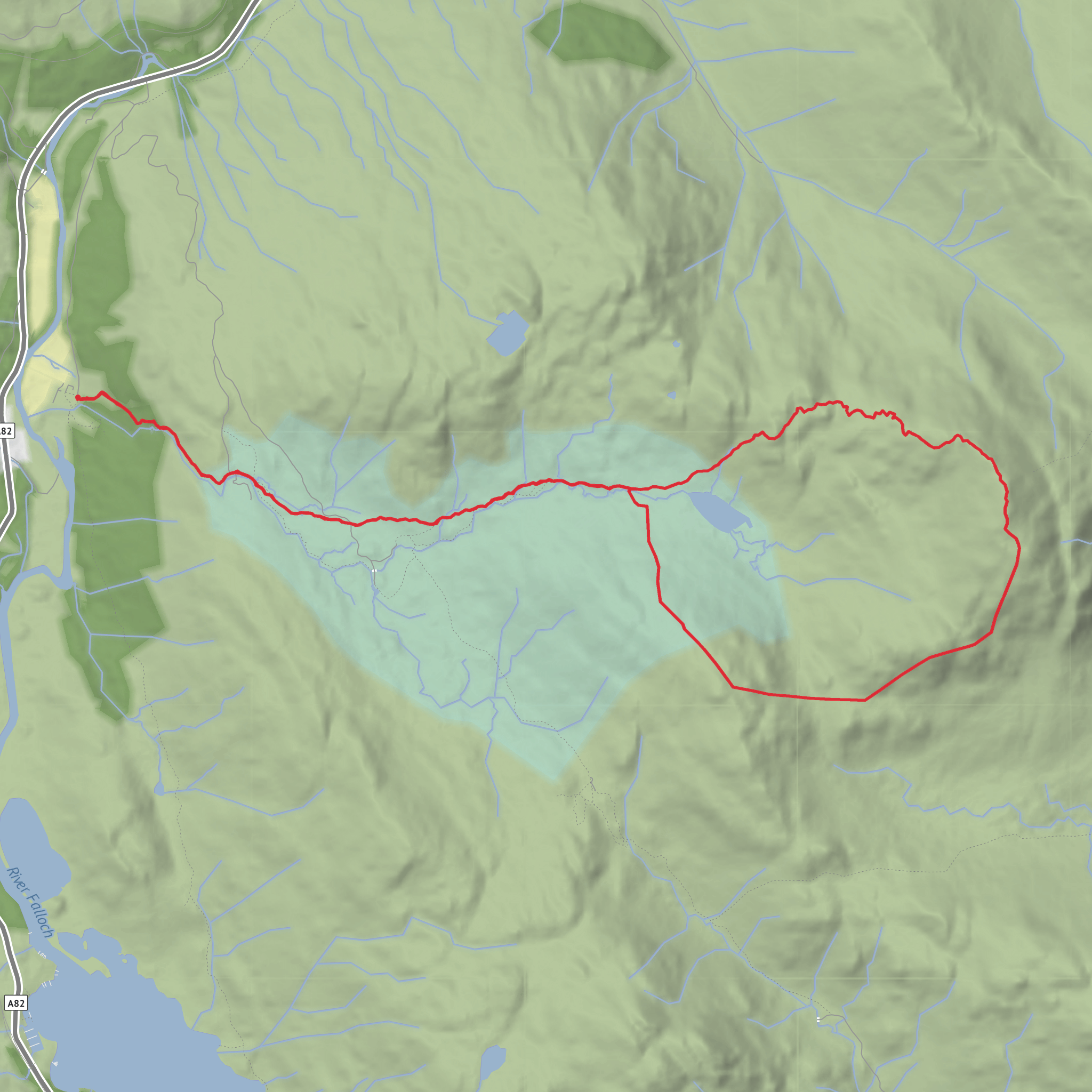 Lochan Beinn Chabhair, Parlan Hill, Creag Bhreac Mhor and Beinn Chabhair mobile static map