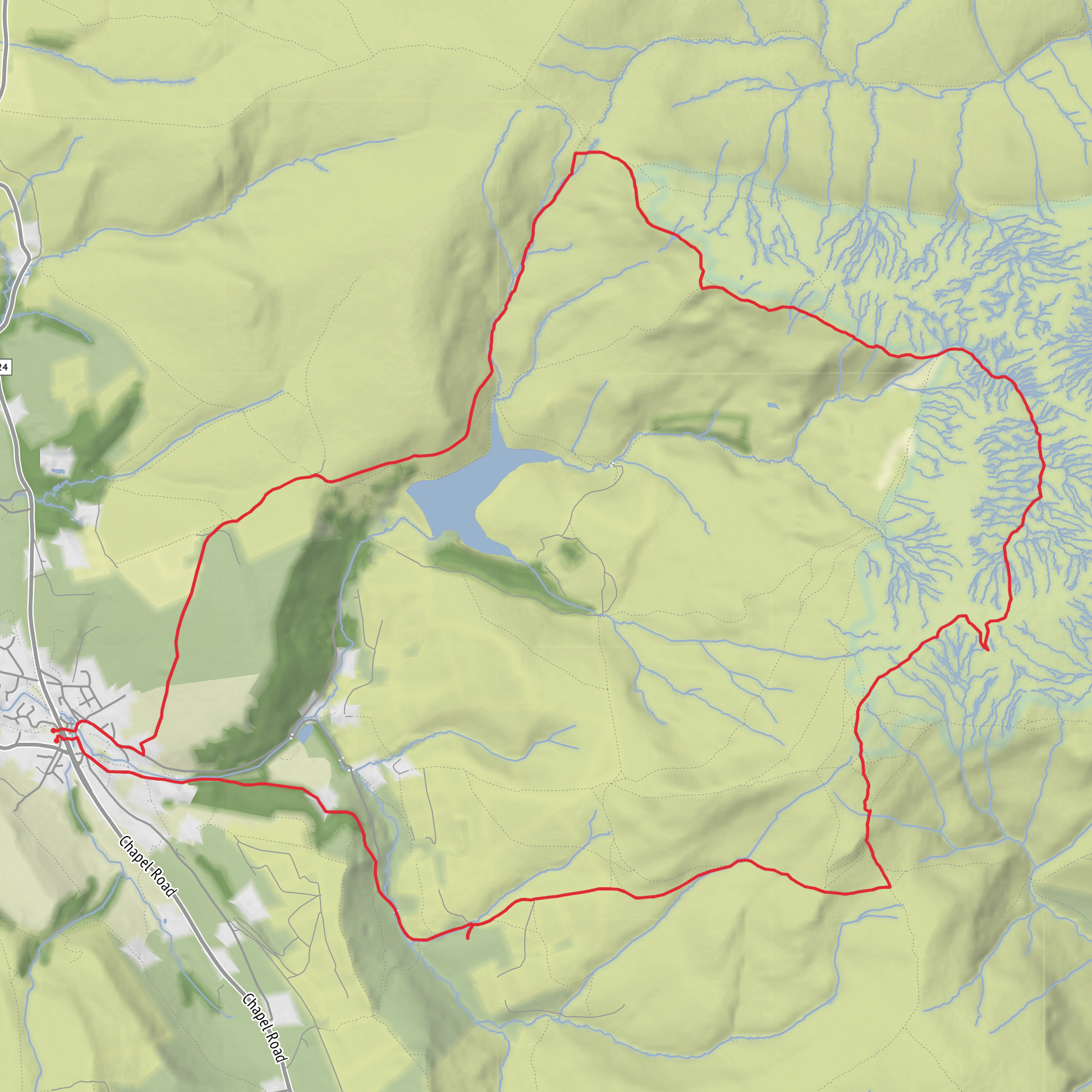 Hike from Hayfield mobile static map