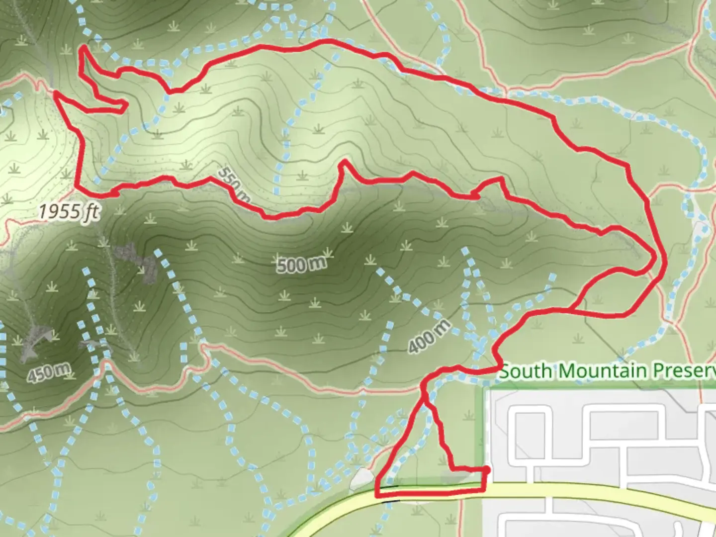 An image depicting the trail Gila and Bursera Loop Trail and its surrounding area.