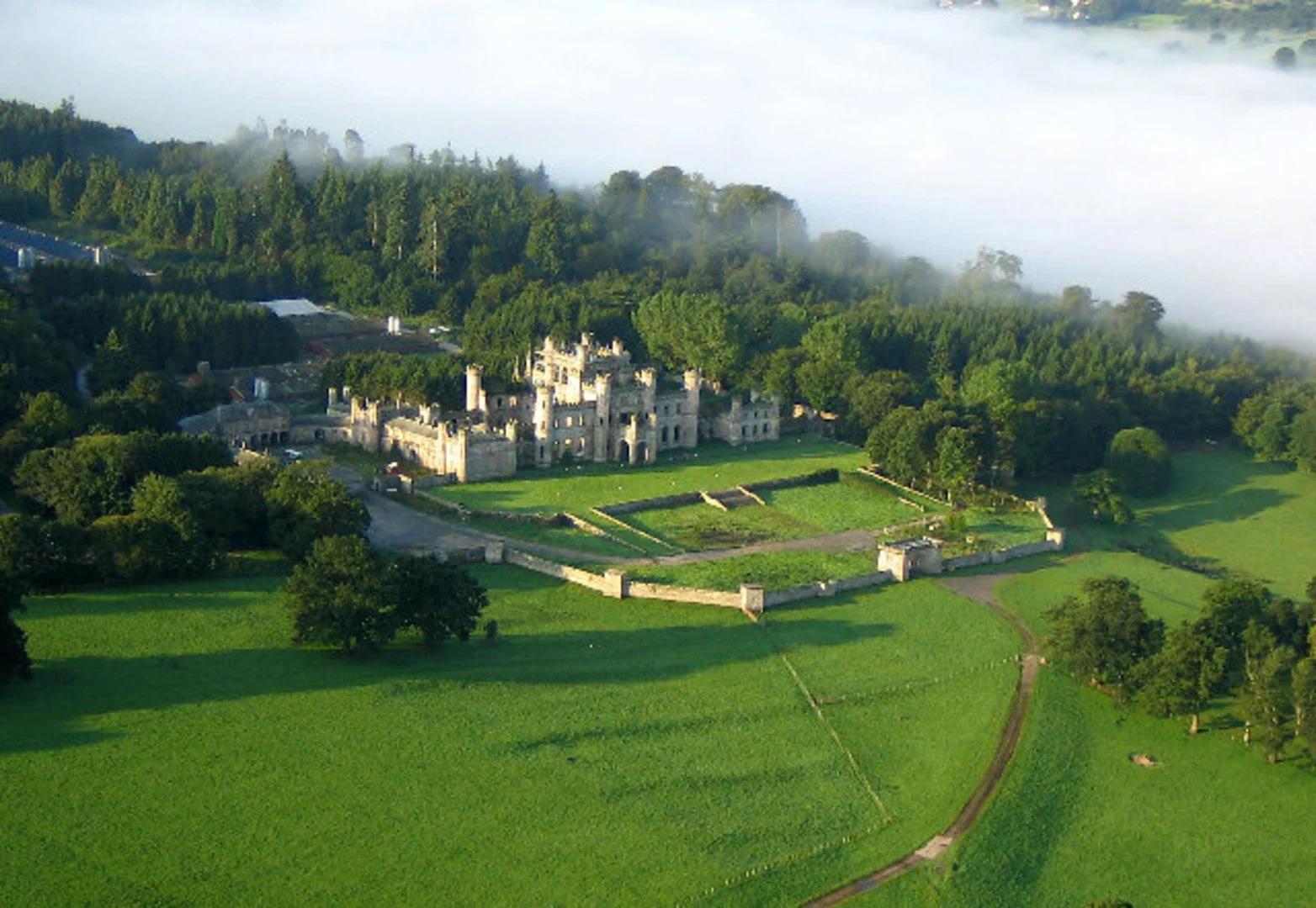 An image depicting the trail Lowther Castle Loop and its surrounding area.