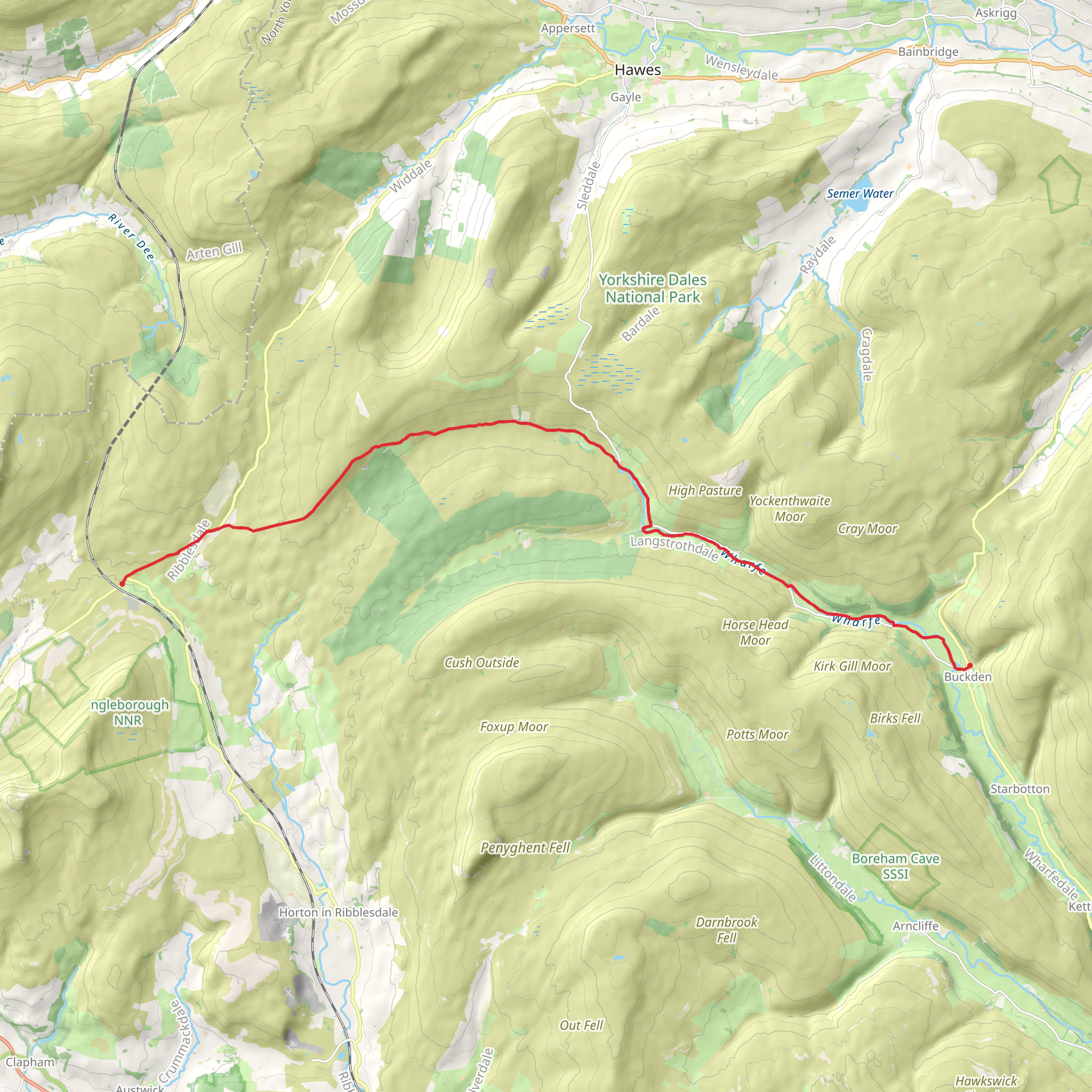 Buckden to Ribblehead Walk mobile static map