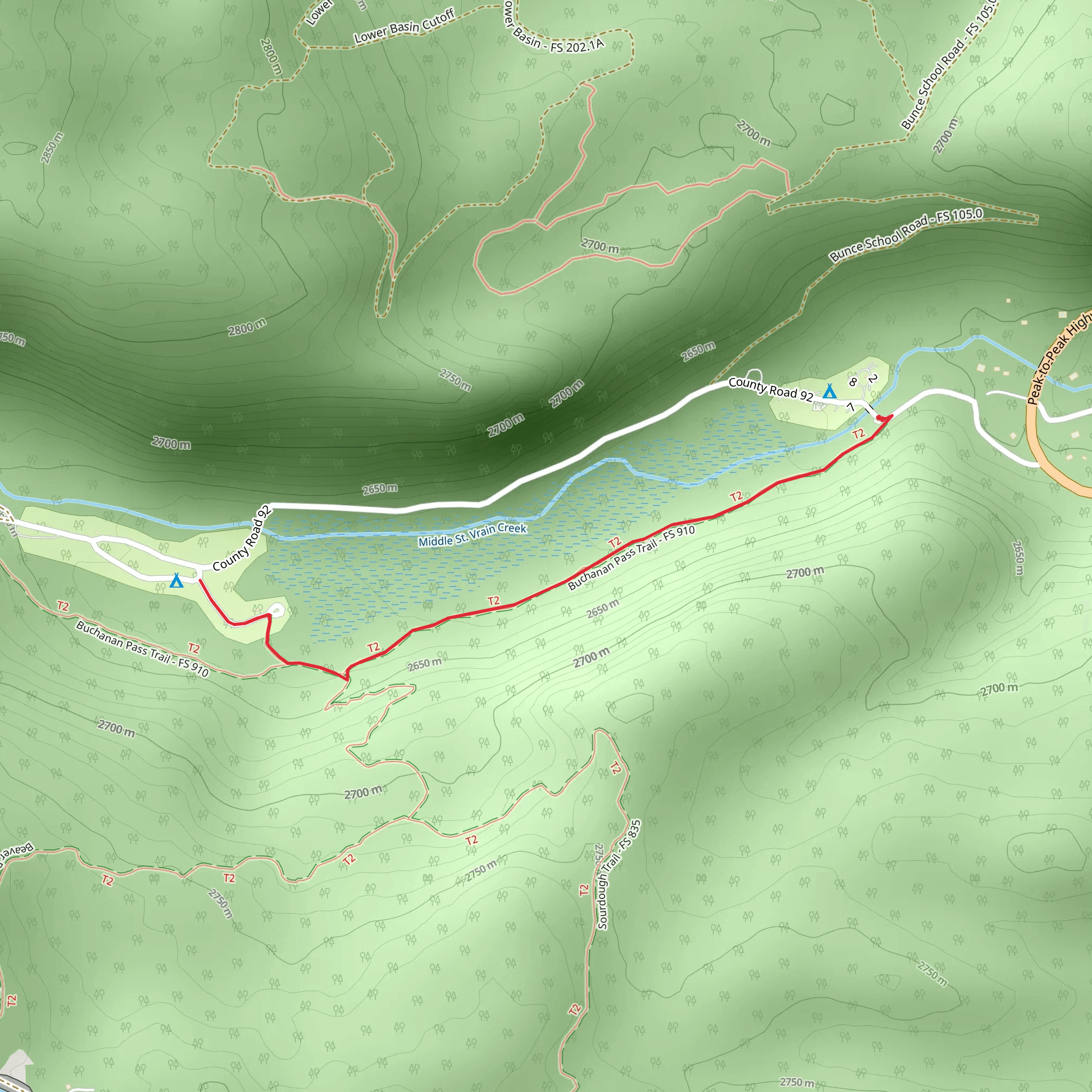 Sourdough Trail Out and Back mobile static map