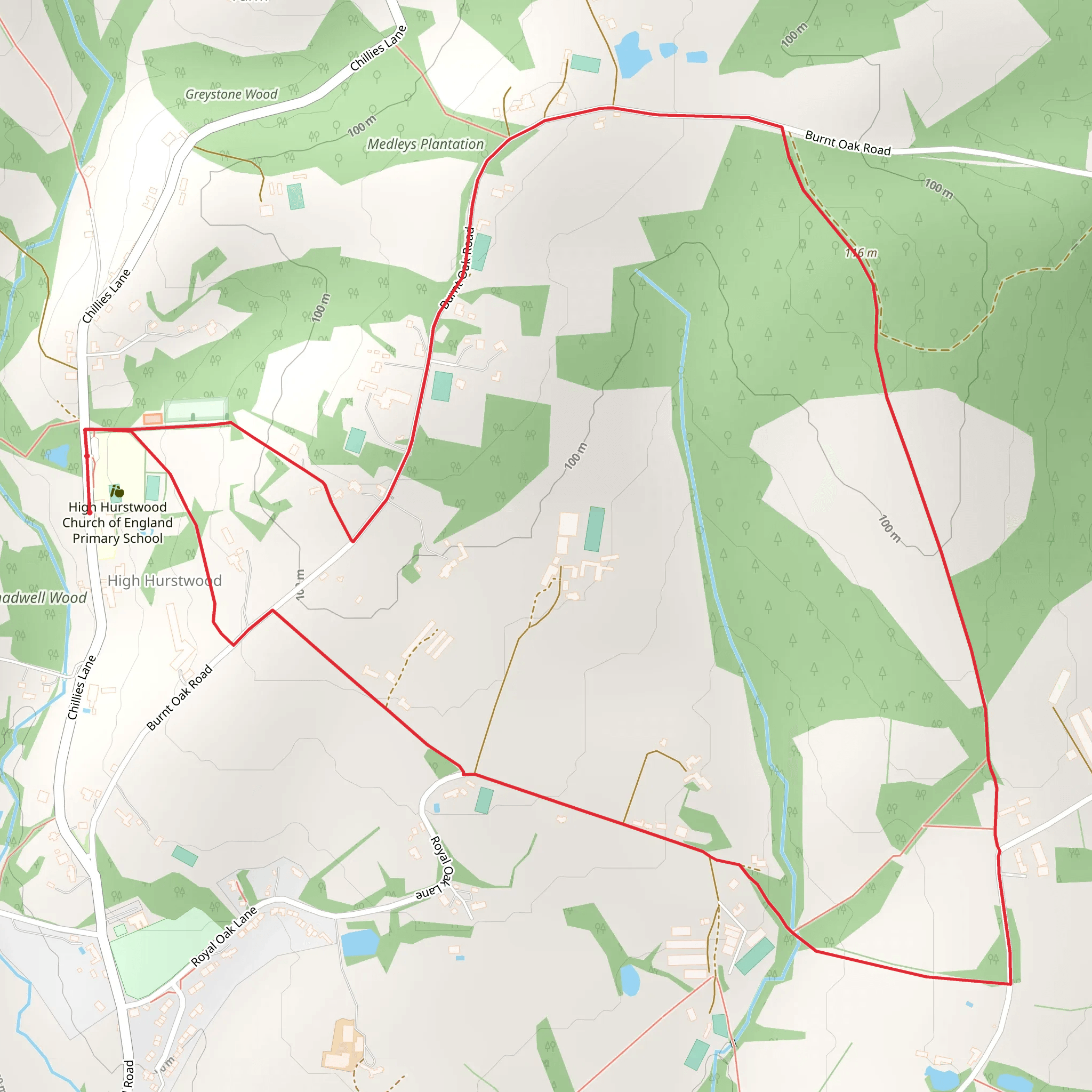 Pickreed Wood and The Rough Loop mobile static map