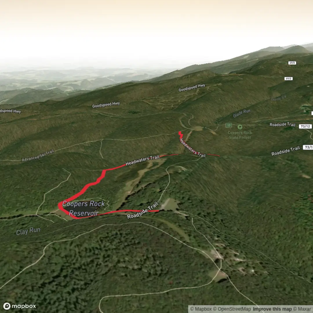 An image depicting the trail Headwaters Trail and its surrounding area.