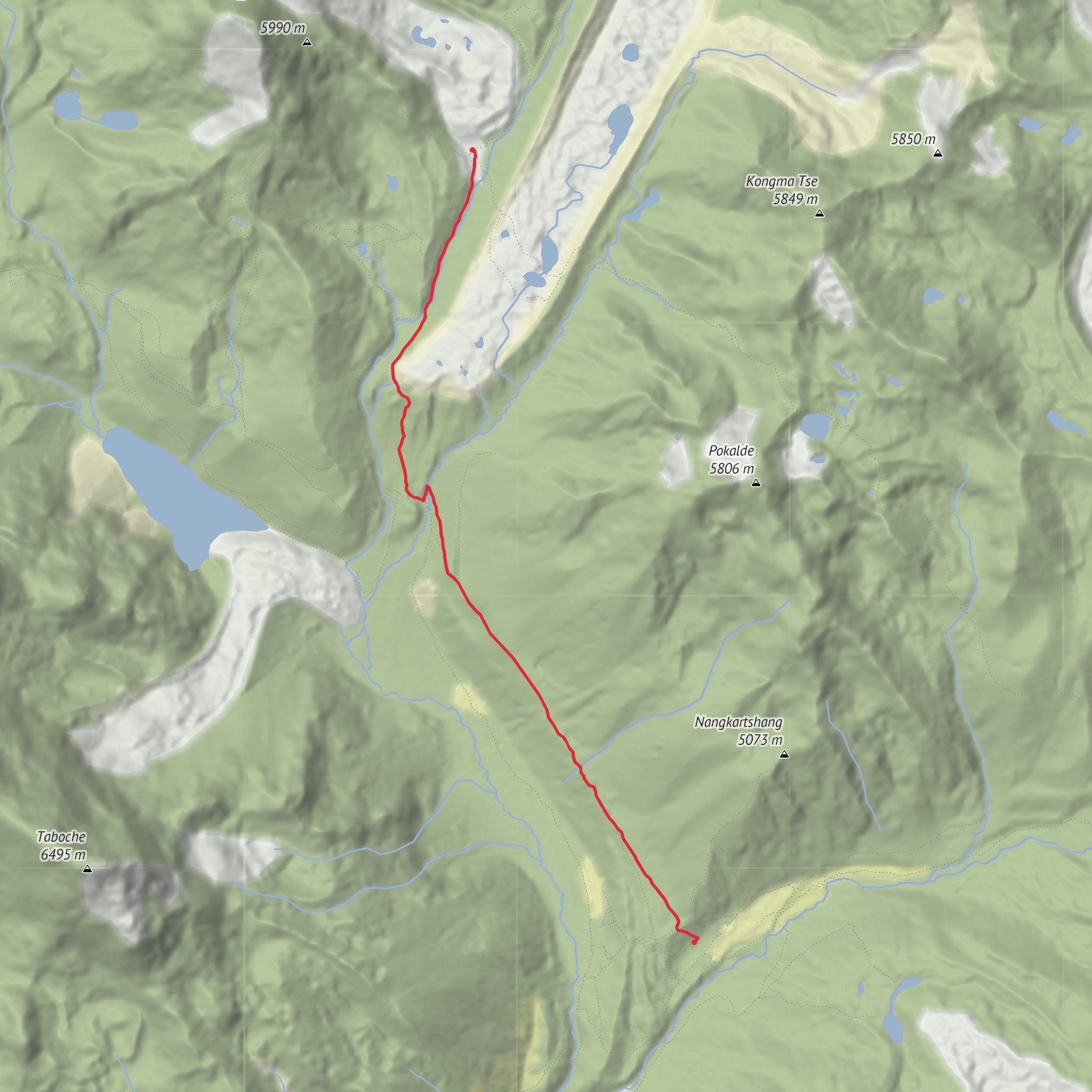 Everest Base Camp Day 7 mobile static map