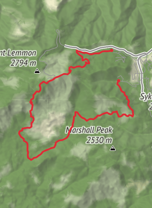 Hike on Aspen Draw, Wilderness of Rocks, Mint Spring mobile static map