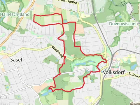Waldteich and Rueckhaltebecken Hochholtseisch via Fischkamp and Timmermoor