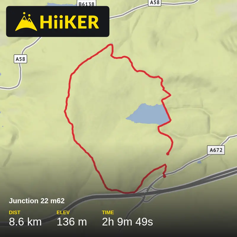 A map preview of the recording Junction 22 m62.