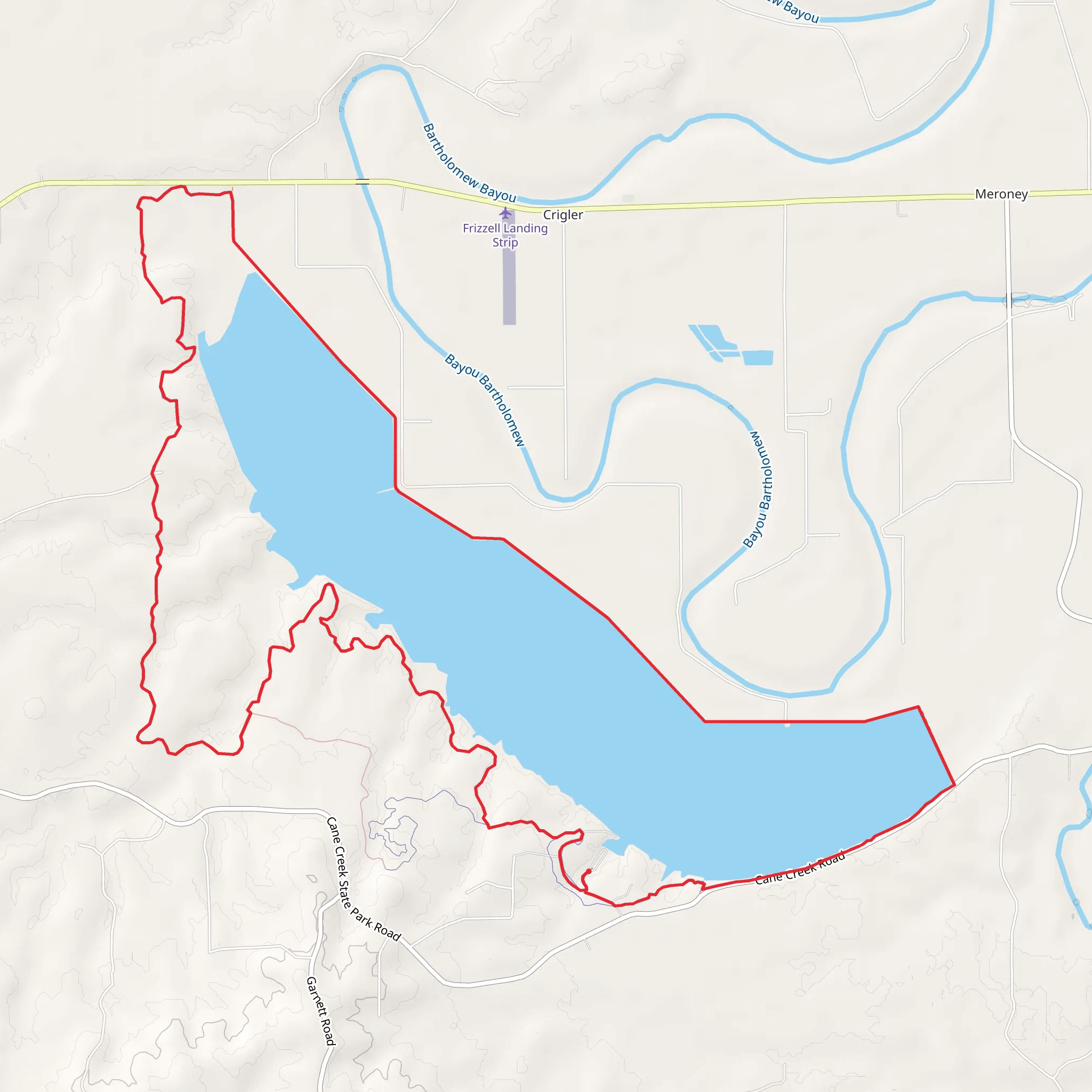 Cane Creek Lake Loop mobile static map