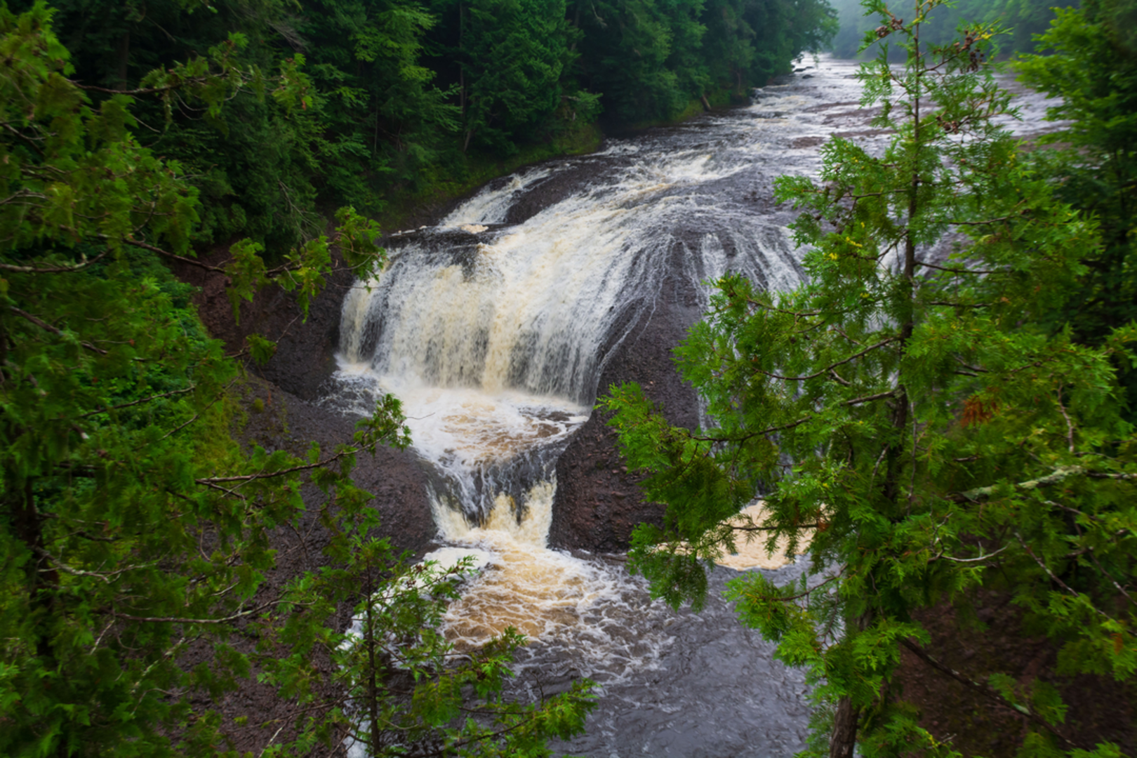 An image depicting the trail Potawatomi Falls and Gorge Falls Loop Trail and its surrounding area.