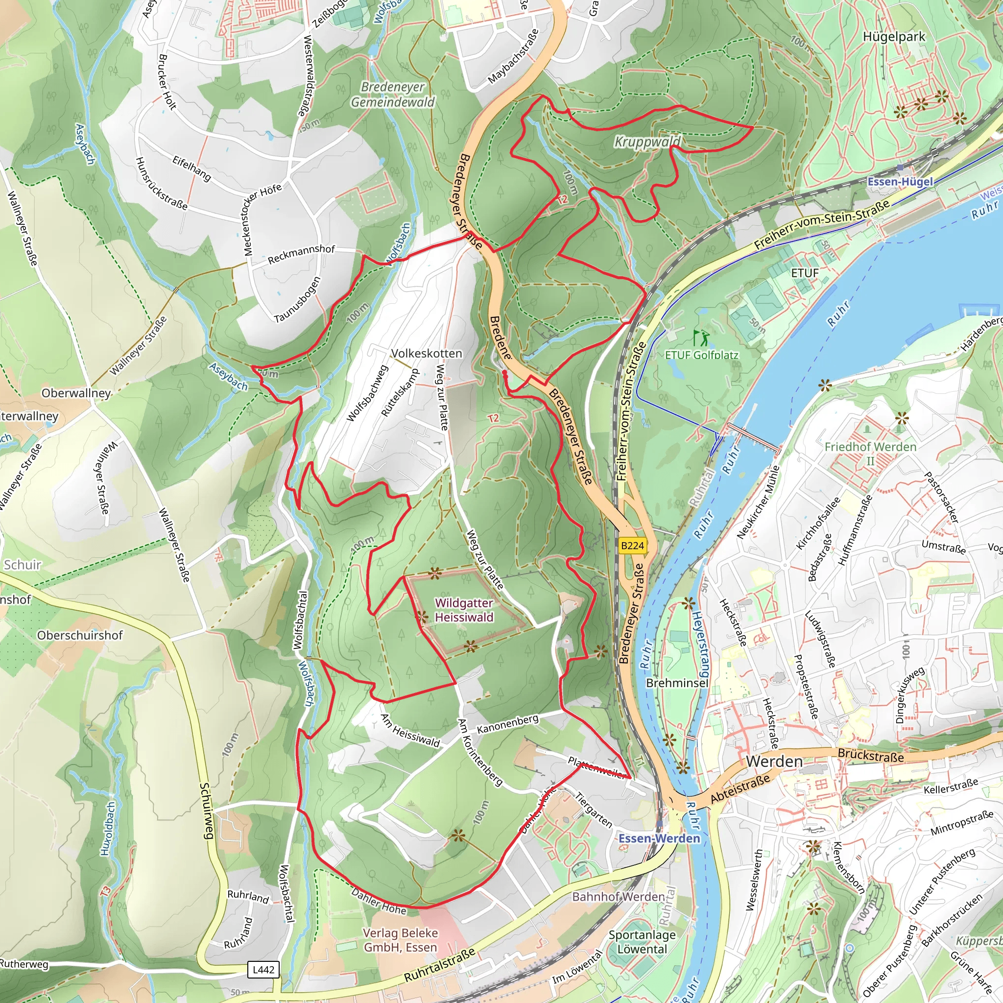 Kruppwald via Anna-Linder-Weg mobile static map