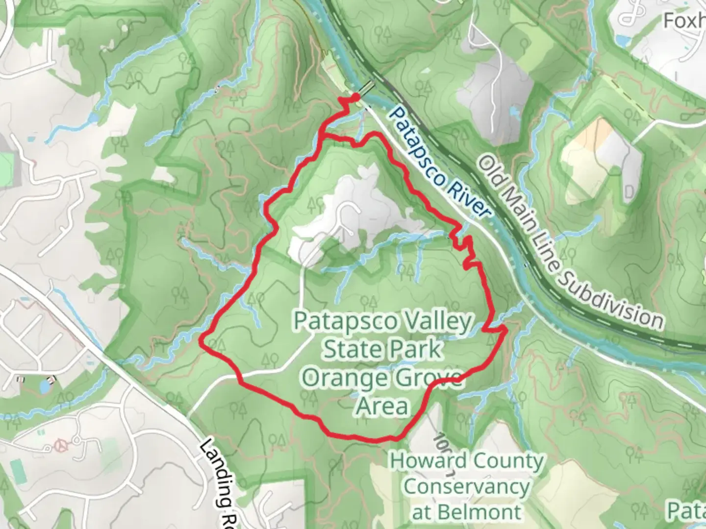 An image depicting the trail Cascade Falls - Morning Choice - Ridge Loop Trail and its surrounding area.