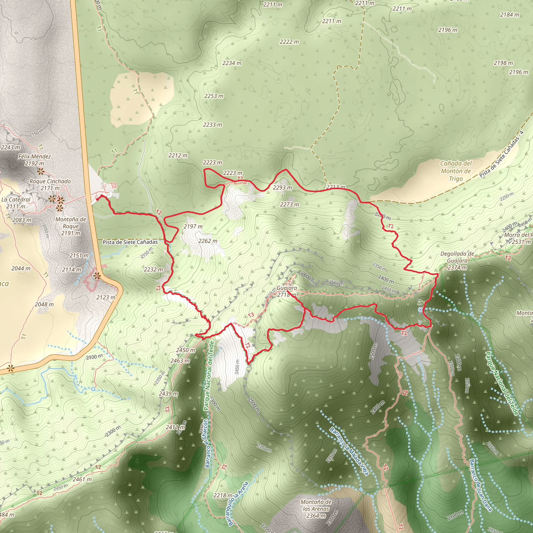 Monte Guajara mobile static map