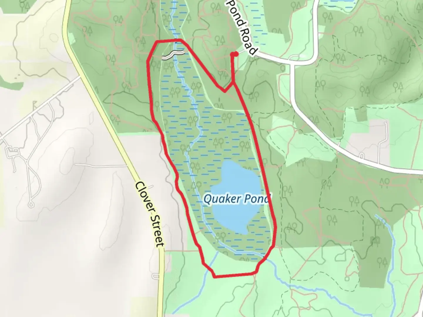 An image depicting the trail Quaker Pond Loop Trail and its surrounding area.