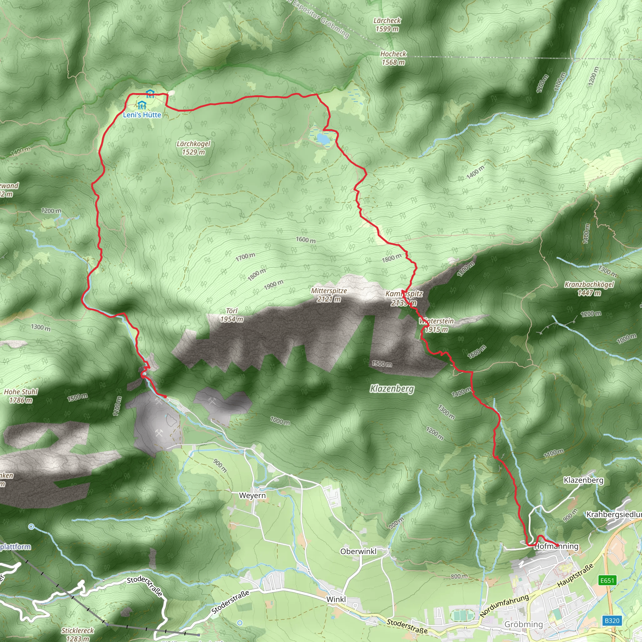 Kammspitze – Miesbodensee – Viehbergalm – Öfen mobile static map