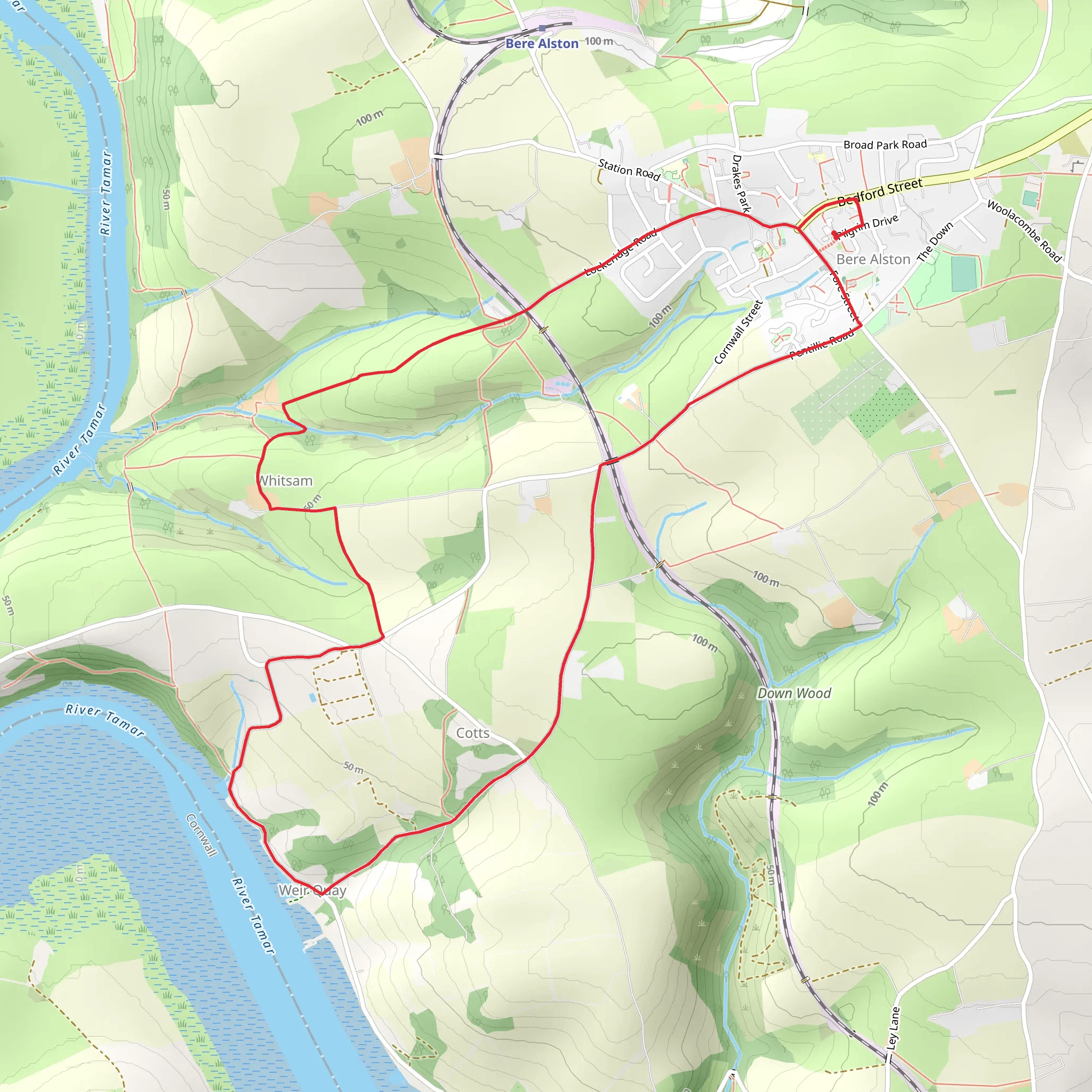 Whitsam and Weir Quay Loop mobile static map