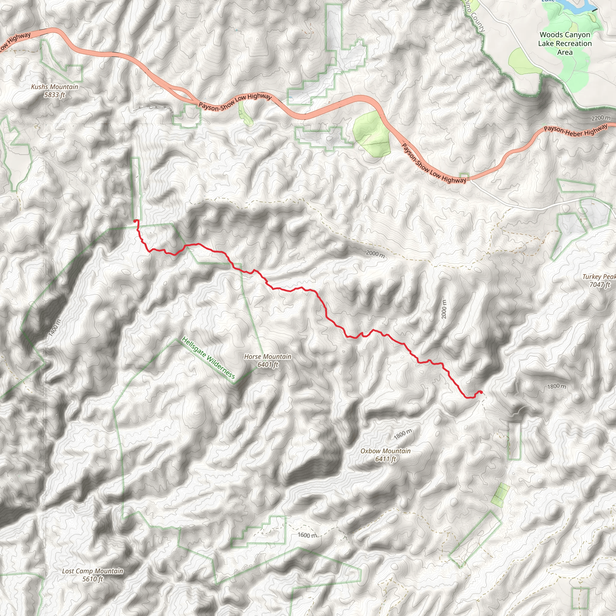 Bear Flat Trail from Bear Flat mobile static map