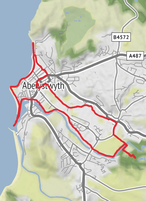 Hike from Aberystwyth mobile static map