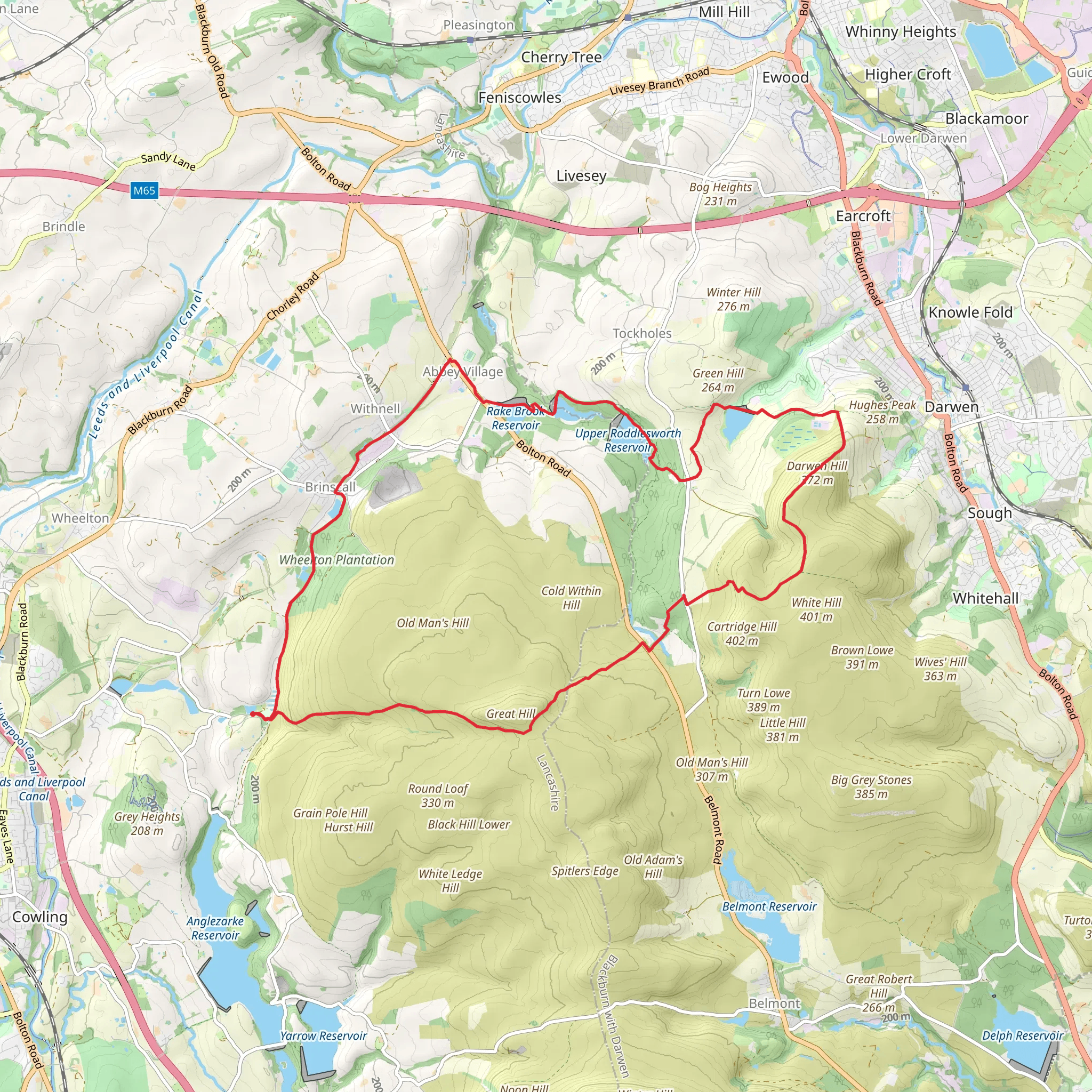 White Coppice - Dec 5 mobile static map