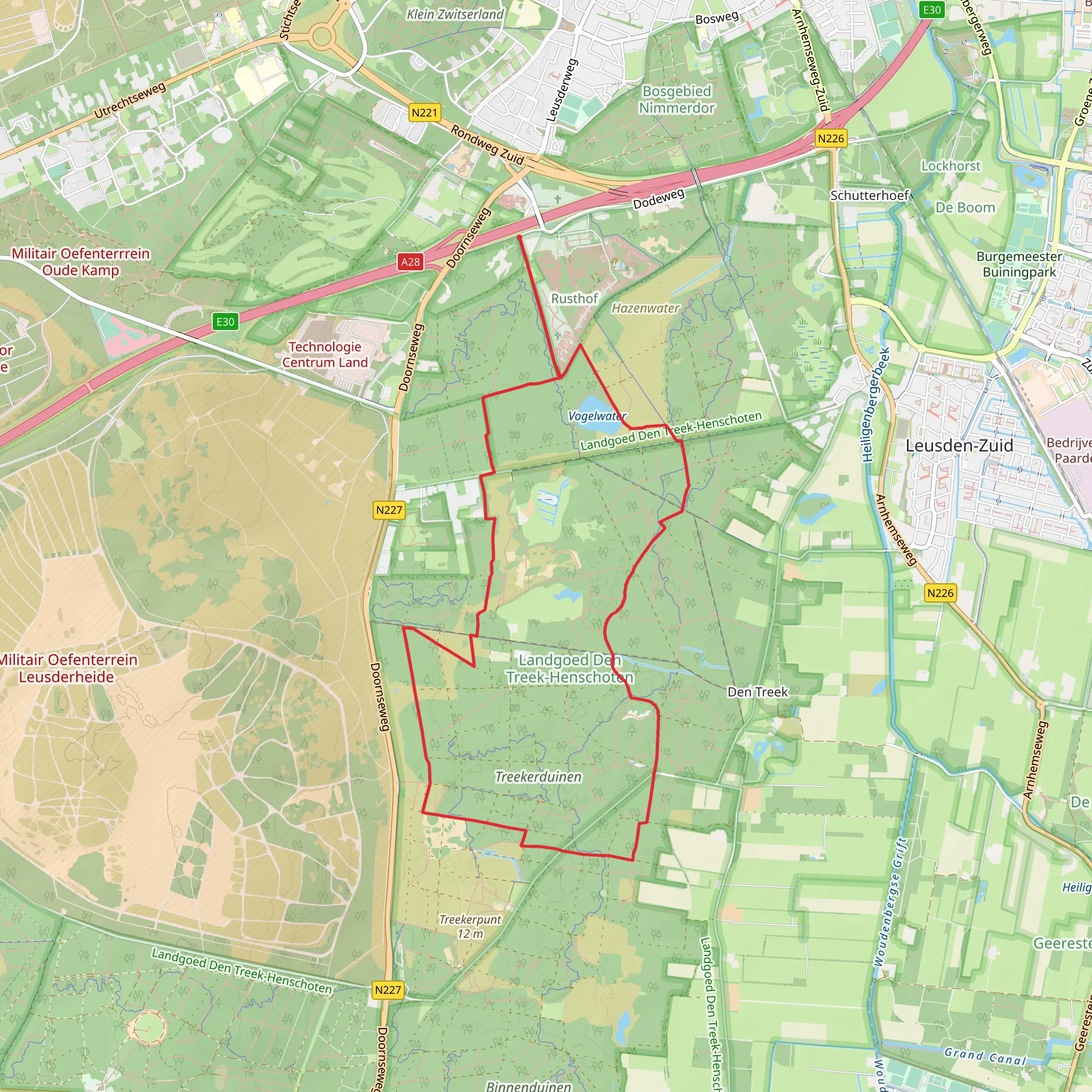 Treekerduinen and Vogewater Loop mobile static map