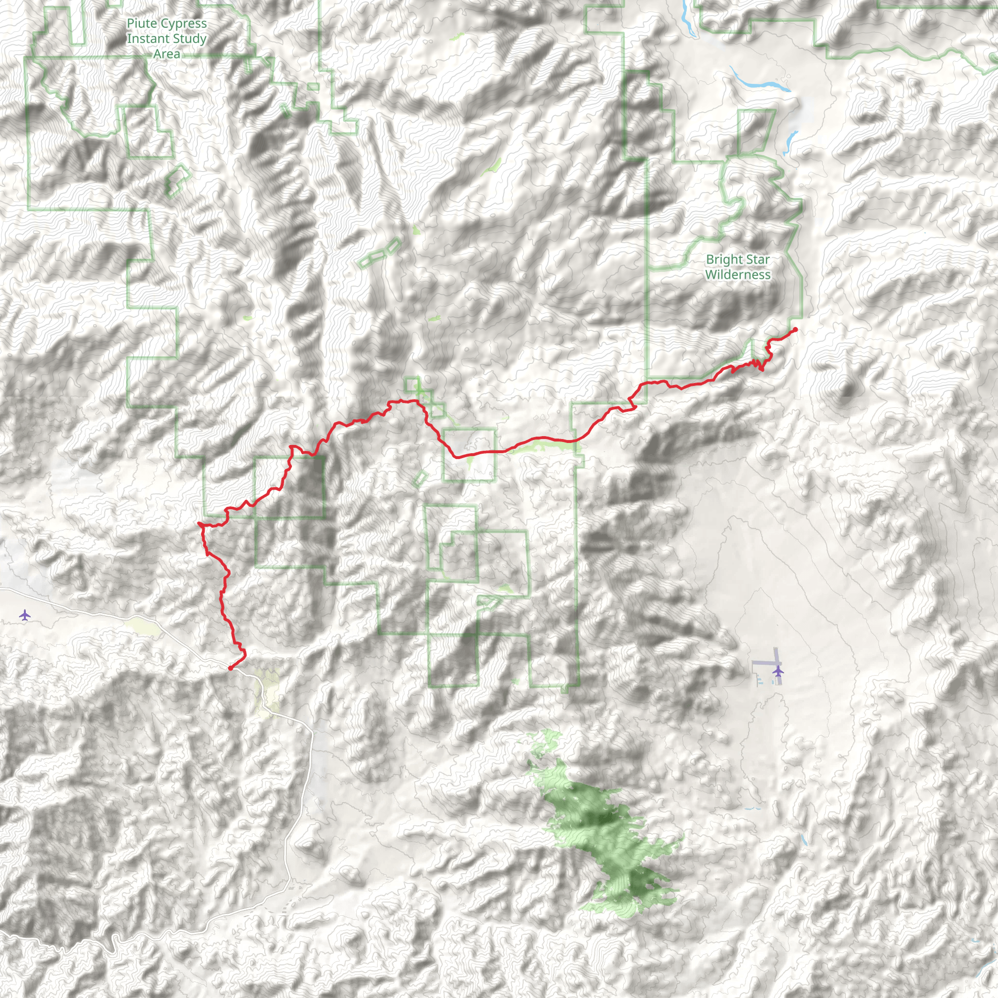 Piute Mountain Road Trail mobile static map