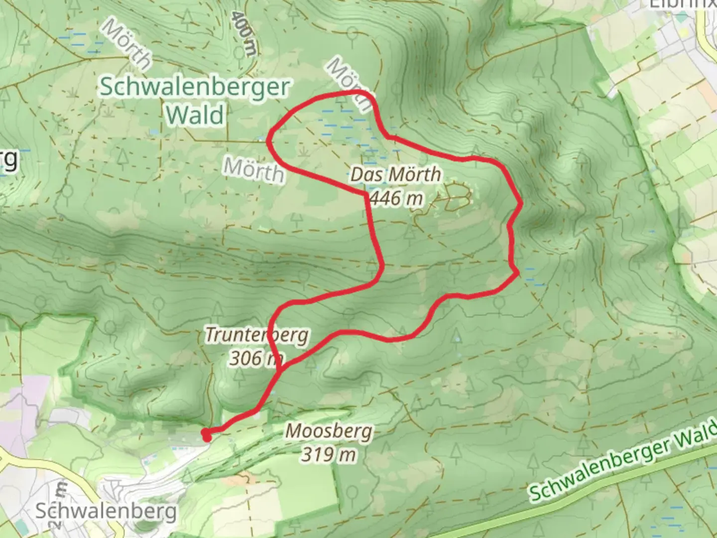 An image depicting the trail Bei Schwalenberg and its surrounding area.