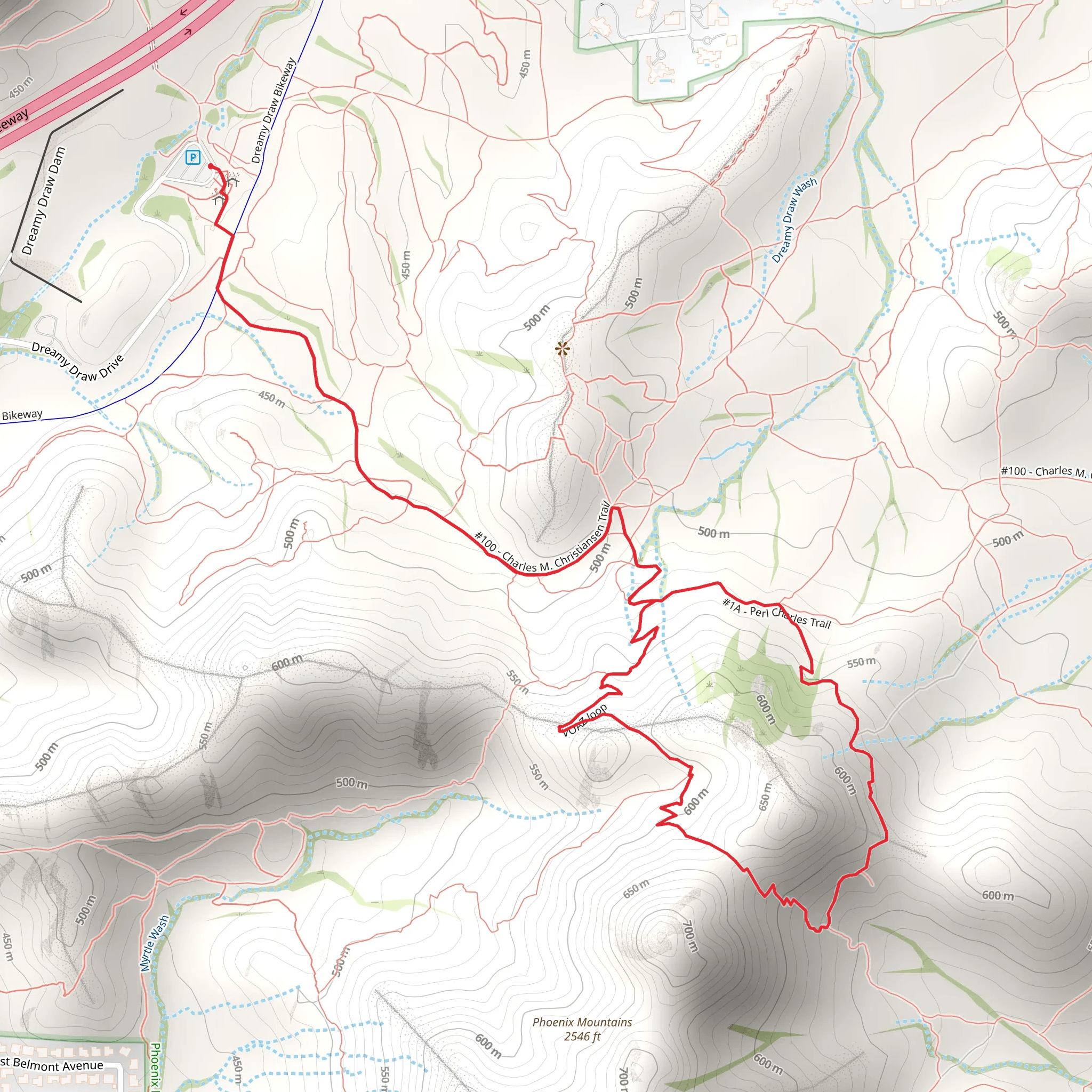 Charles M Christiansen, Perl Charles and VOAZ Loop Trail mobile static map