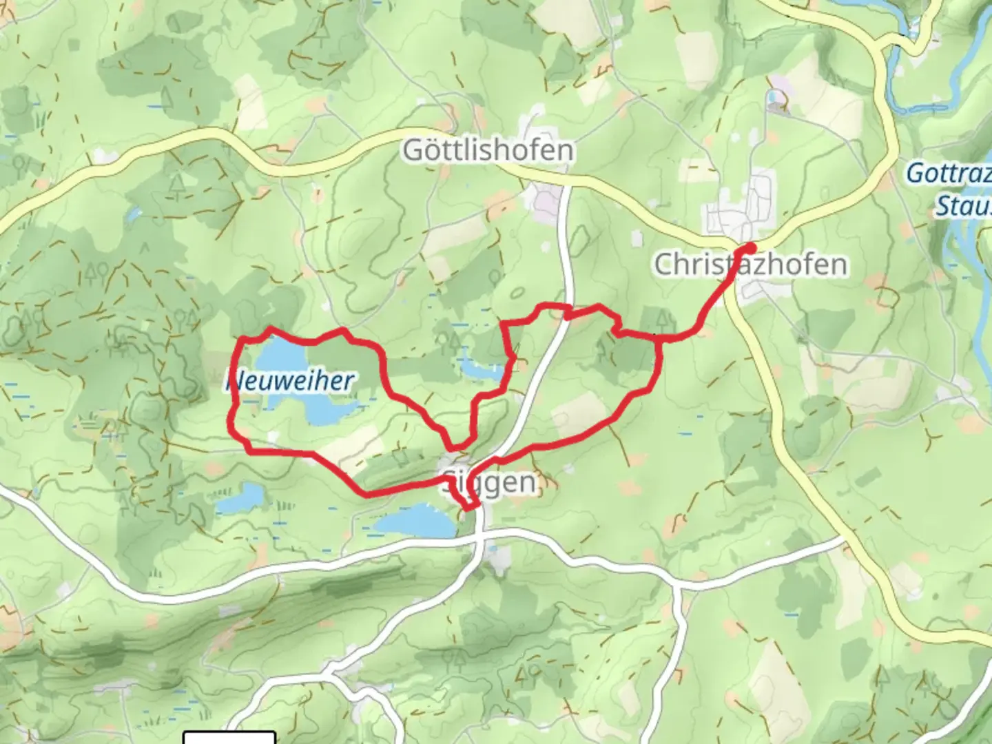 An image depicting the trail Buchweiher and Neuweiher via Siggener Rundweg and its surrounding area.