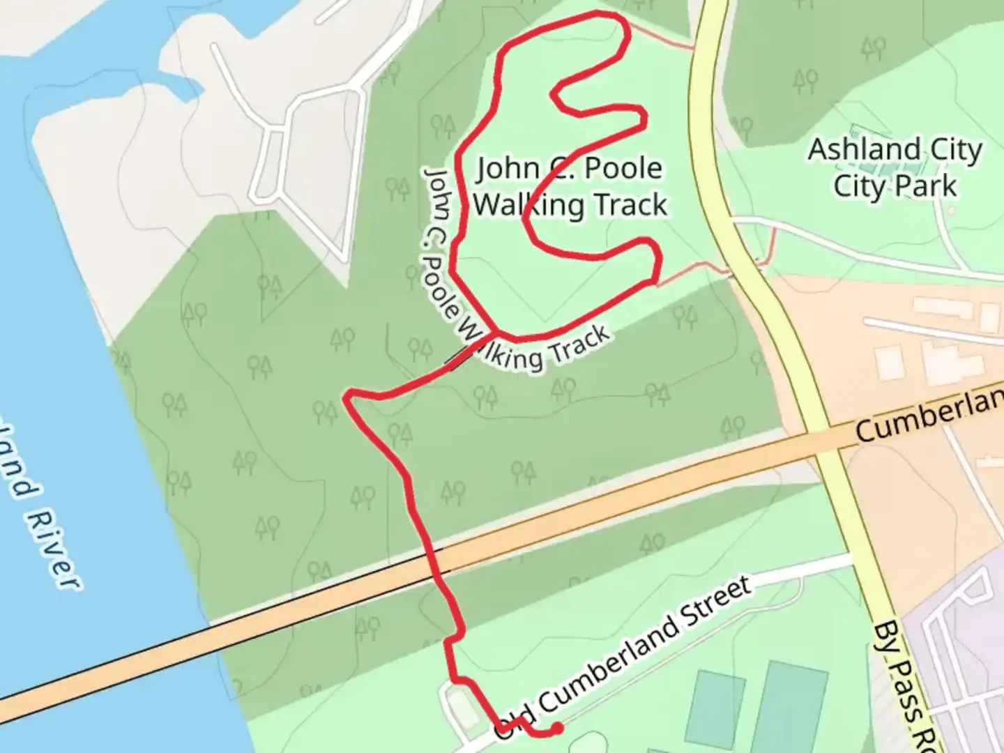 An image depicting the trail John C Poole Walking Track Loop and its surrounding area.