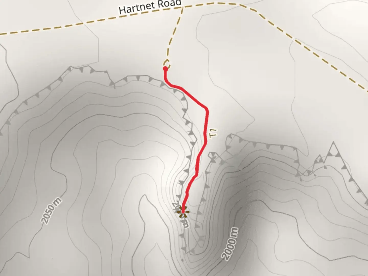 An image depicting the trail Hartnet Road and its surrounding area.